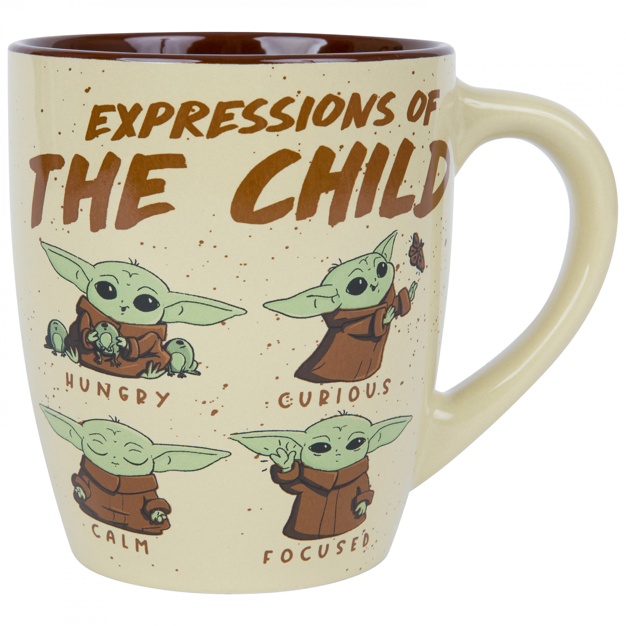 Star Wars The Mandalorian Grogu Expressions 25oz Curved Ceramic Mug